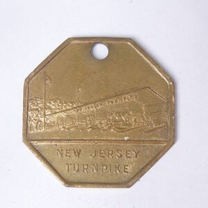 New Jersey Turnpike Highway Souvenir Vintage Token Coin Charm Pendant NJ Road